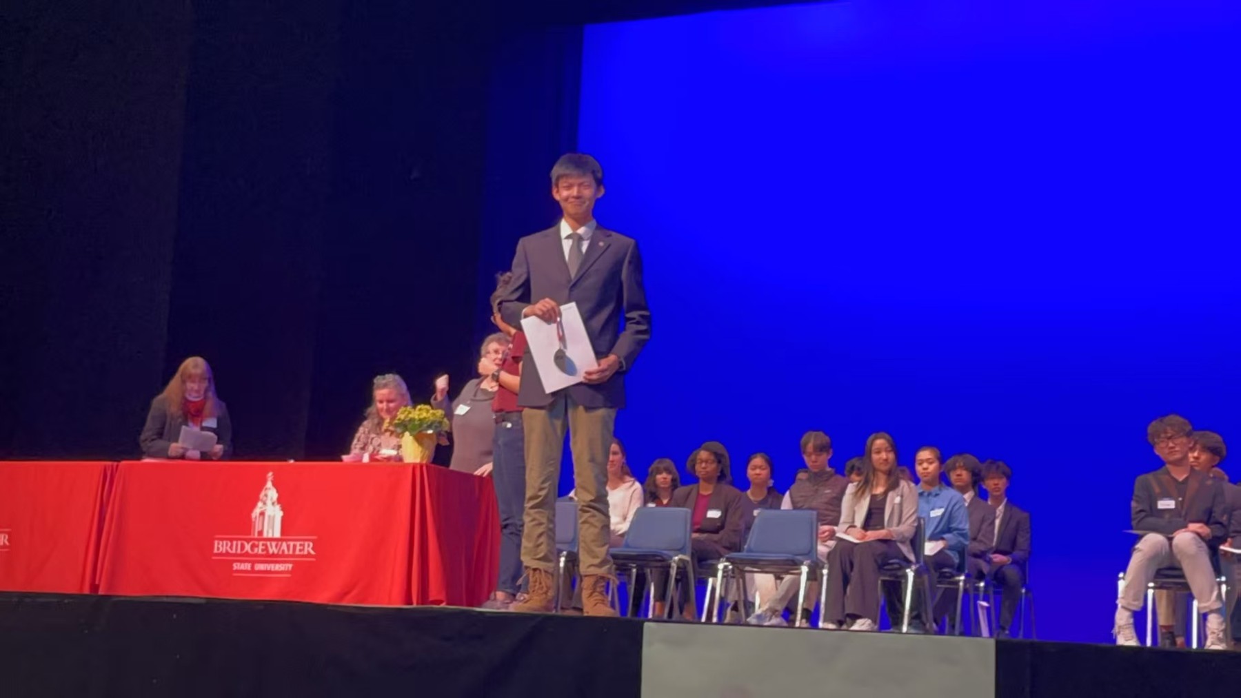 On stage at the Region V awards ceremony